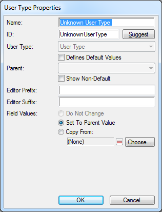 User Type Properties Dialog
